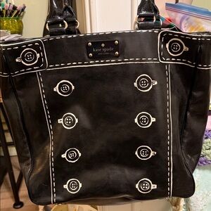 Kate Spade Black and hand drawn Design Tote gorgeous condition